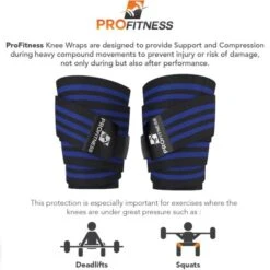 ProFitness Knee Wraps -Fitness Equipment a424ed4bd3a7d6aea720b86d4a360f75 5d0a75264ddee 600x600 1